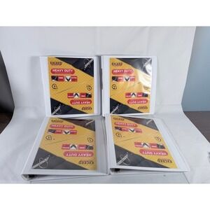 Exceed 1 Inch Heavy Duty 3 Ring Binder White One Touch  Lot of‎ 4 KK2847B